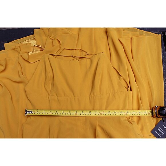 New w/Tags - Lulu’s Dreamy Romance Backless Maxi Dress in Mustard, size XL - Picture 11 of 13
